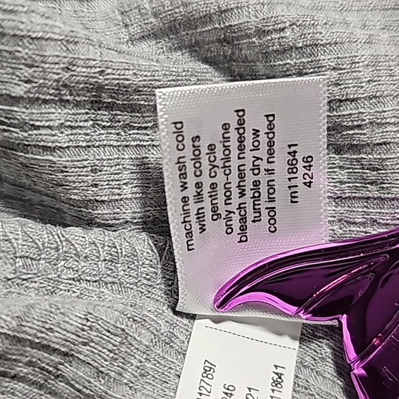 Lane Bryant Ribbed Heather Gray Faux Wrap Knit Top Size 18/20 New Without Tags - Picture 6 of 15